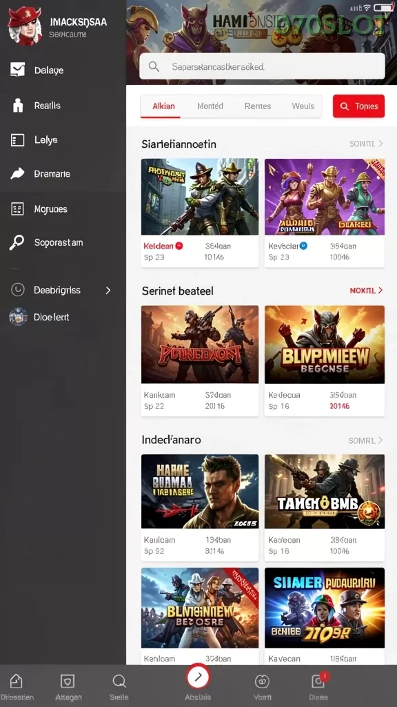 Cuplikan layar MANCINGDUIT — menu navigasi