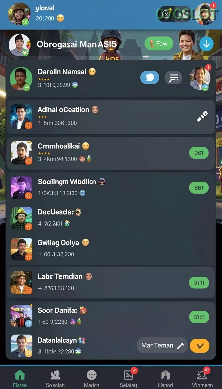Cuplikan layar FB168 — menu navigasi